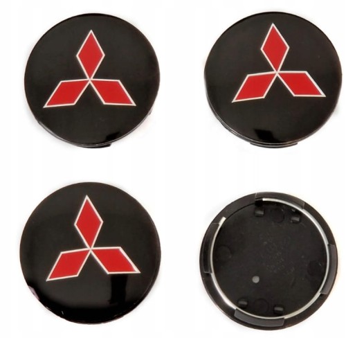 MITSUBISHI DEKIELKI KAPSLE ZNACZKI LOGO DO ALUFELG 59mm/55mm 4szt.