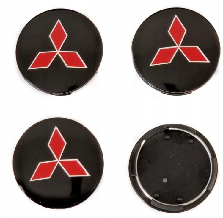 MITSUBISHI DEKIELKI KAPSLE ZNACZKI LOGO DO ALUFELG 59mm/55mm 4szt.