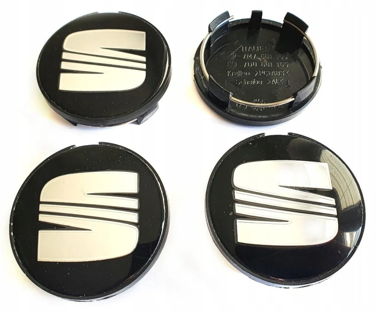 SEAT DEKIELKI KAPSLE ZNACZKI DO ALUFELG RONAL 63mm/57mm 4szt.