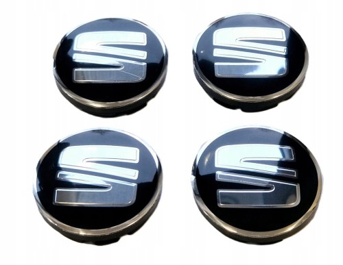 SEAT DEKIELKI KAPSLE ZNACZKI DEKLE DO ALUFELG 56mm/52mm 4szt.