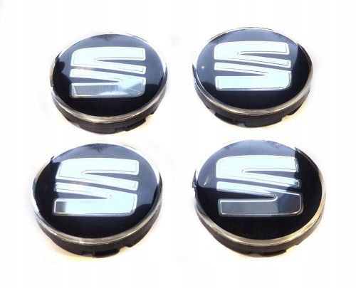 SEAT DEKIELKI KAPSLE ZNACZKI DEKLE DO ALUFELG 56mm/52mm 4szt.