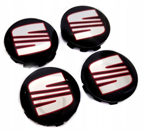 SEAT DEKIELKI KAPSLE ZNACZKI DO ALUFELG ATT DEZENT 57C 56mm/54mm 4szt.