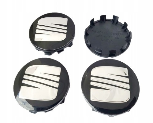 SEAT DEKIELKI KAPSLE ZNACZKI DO ALUFELG ATT DEZENT 57C 56mm/54mm 4szt.
