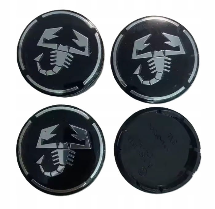 FIAT ABARTH DEKIELKI KAPSLE ZNACZKI DO ALUFELG 56mm/52mm 4szt.