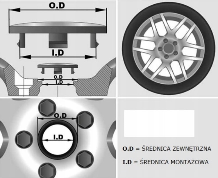 HYUNDAI DEKIELKI KAPSLE DEKLE DO ALUFELG 60mm/55mm 4szt.
