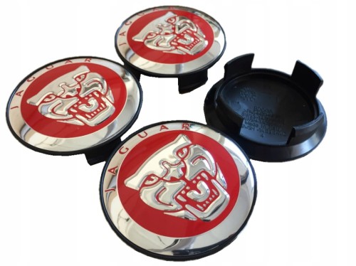 JAGUAR DEKIELKI ZNACZKI KAPSLE DEKLE DO FELG 59mm/50mm 4szt.