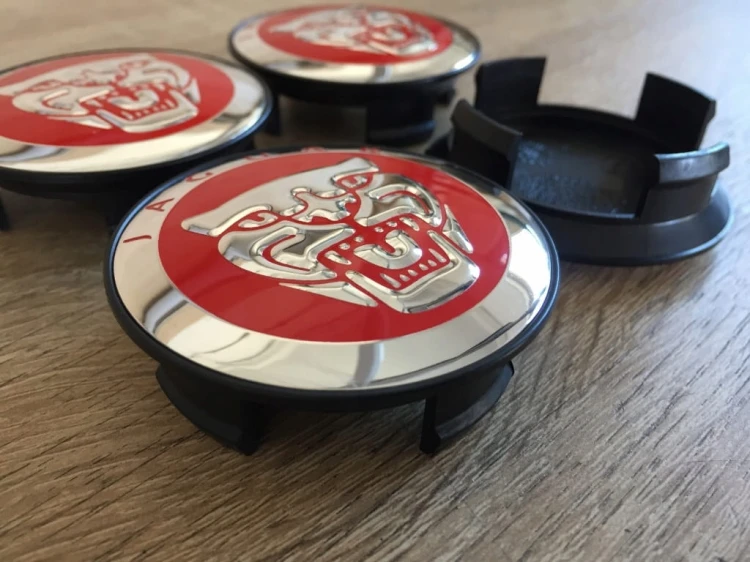JAGUAR DEKIELKI ZNACZKI KAPSLE DEKLE DO FELG 59mm/50mm 4szt.