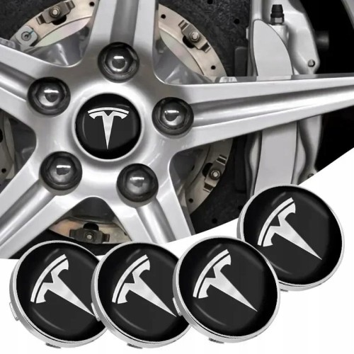 TESLA DEKIELKI KAPSLE DEKLE ZNACZKI DO FELG 60mm/56mm