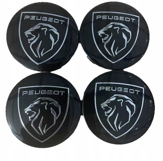PEUGEOT DEKIELKI DEKLE ZNACZKI DO ALUFELG MAK 59mm/54mm 4szt.