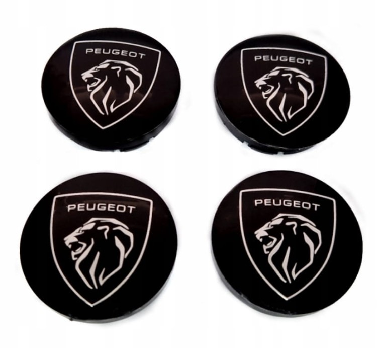 PEUGEOT DEKIELKI KAPSLE ZNACZKI DO ALUFELG 56mm/52mm 4szt