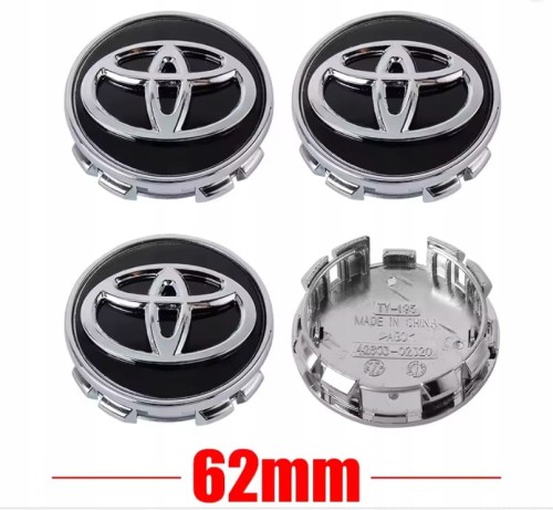 TOYOTA RAV-4 COROLLA CAMRY HILUX DEKIELKI KAPSLE ZNACZKI DO ALUFELG 62mm 4szt.