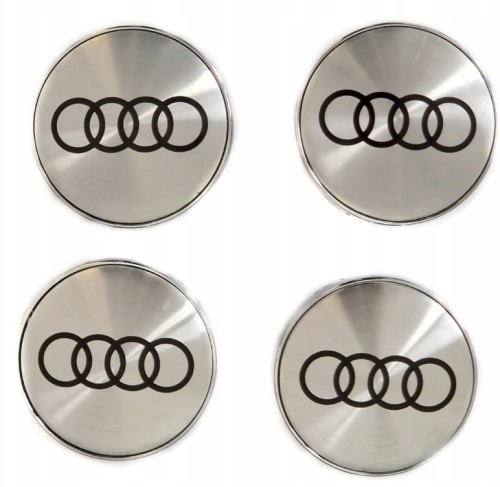 AUDI DEKIELKI DEKLE ZNACZKI LOGO DO ALUFELG DEZENT 60mm/56mm KOMPLET