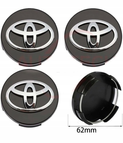 TOYOTA DEKIELEK DEKIELKI KAPSLE ZNACZKI DO ALUFELG 62mm 4szt.