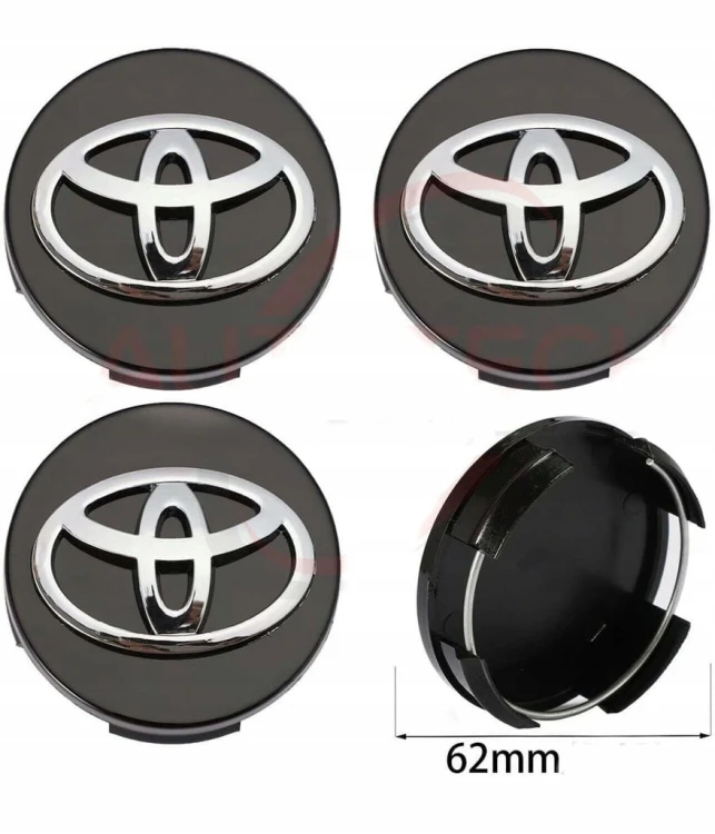 TOYOTA DEKIELEK DEKIELKI KAPSLE ZNACZKI DO ALUFELG 62mm 4szt.