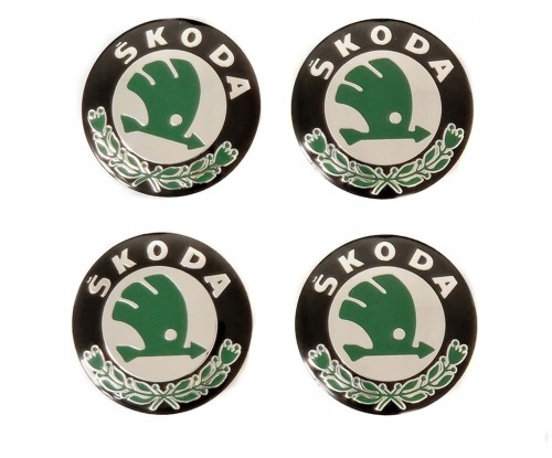 SKODA DEKIELKI ZNACZKI KAPSLE DO ALUFELG 56mm/52mm 4szt.