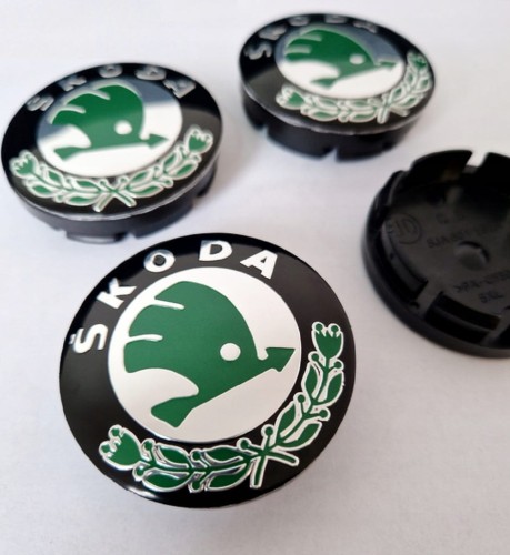 SKODA DEKIELKI ZNACZKI KAPSLE DO ALUFELG 56mm/52mm 4szt.