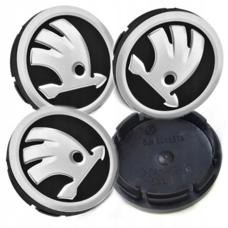 SKODA KAMIQ KODIAQ KAROQ SCALA DEKIELKI ZNACZKI DEKLE DO FELG 56mm/52mm 4szt.