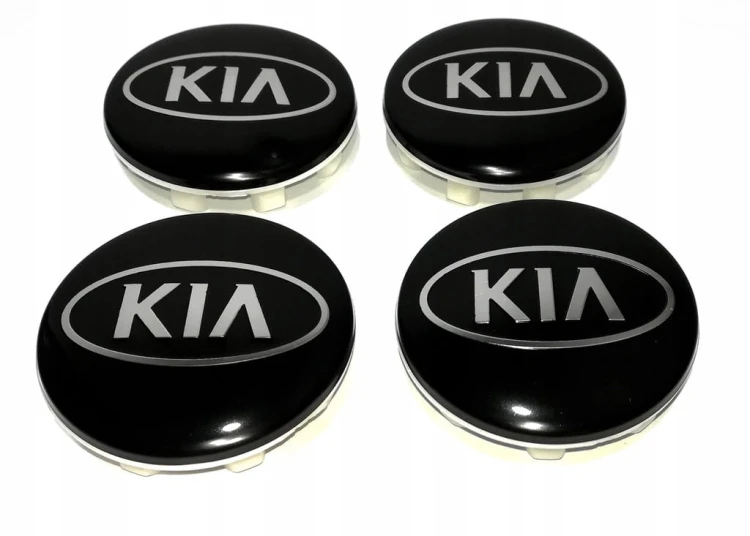 KIA  DEKIELKI KAPSLE DEKLE ZNACZKI DO ALUFELG 58mm/50mm 4szt.