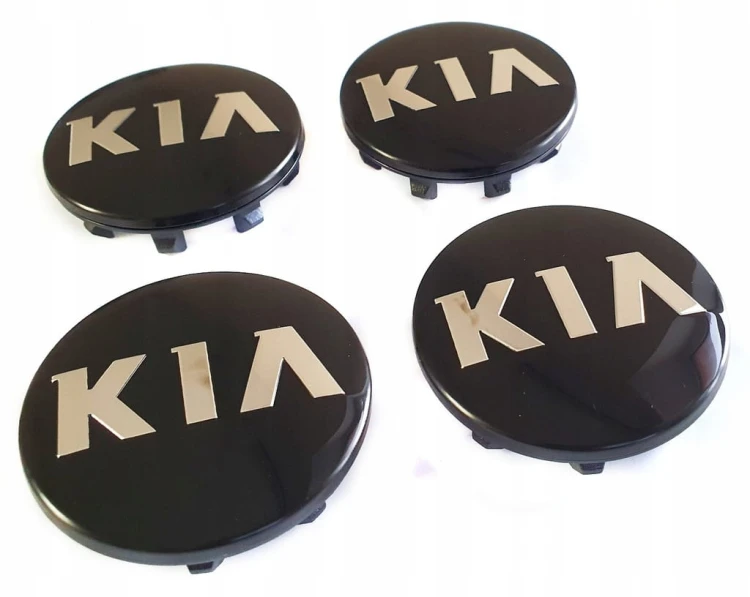 KIA DEKIELKI KAPSLE ZNACZKI DEKLE DO ALUFELG 58mm/50mm 4szt.