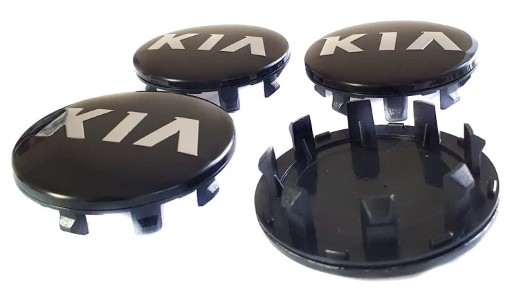 KIA DEKIELKI KAPSLE ZNACZKI DEKLE DO ALUFELG 58mm/50mm 4szt.