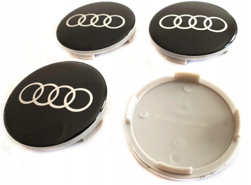 AUDI DEKIELKI DEKLE ZNACZKI LOGO DO ALUFELG ANZIO RIAL 64/61mm KOMPLET 4szt