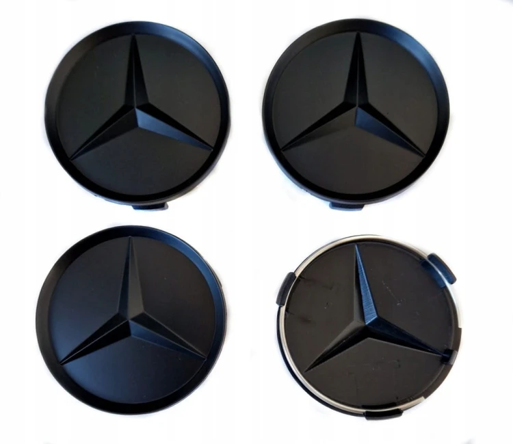MERCEDES DEKIELKI KAPSLE DO ALUFELG MAT 75mm/70mm 4szt.