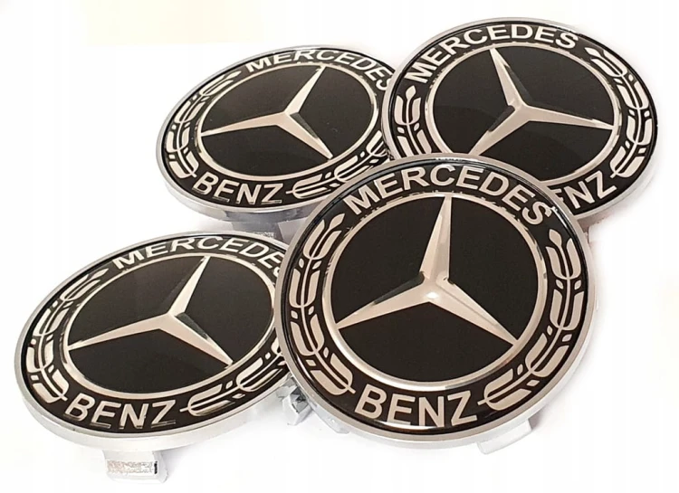 MERCEDES DEKIELKI KAPSLE DEKLE ZNACZKI ALUFELG 68mm/62mm 4szt.