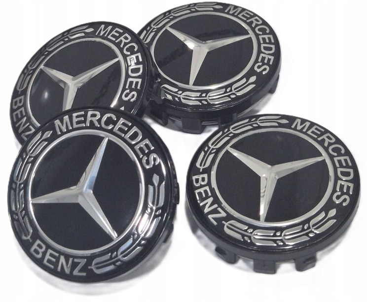 MERCEDES DEKIELKI ZNACZKI KAPSLE DO FELG MAK 59mm/54mm 4szt.