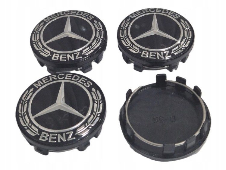 MERCEDES DEKIELKI ZNACZKI KAPSLE DO FELG MAK 59mm/54mm 4szt.