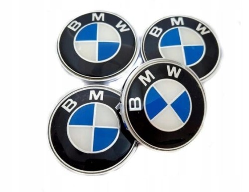BMW DEKIELKI KAPSLE DEKLE ZNACZKI LOGO DO ALUFELG 68mm/62mm 4szt