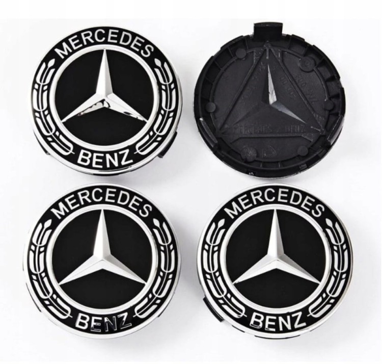 MERCEDES BENZ  DEKIELKI KAPSLE ZNACZKI DO ALUFELG 75MM/70MM 4szt.