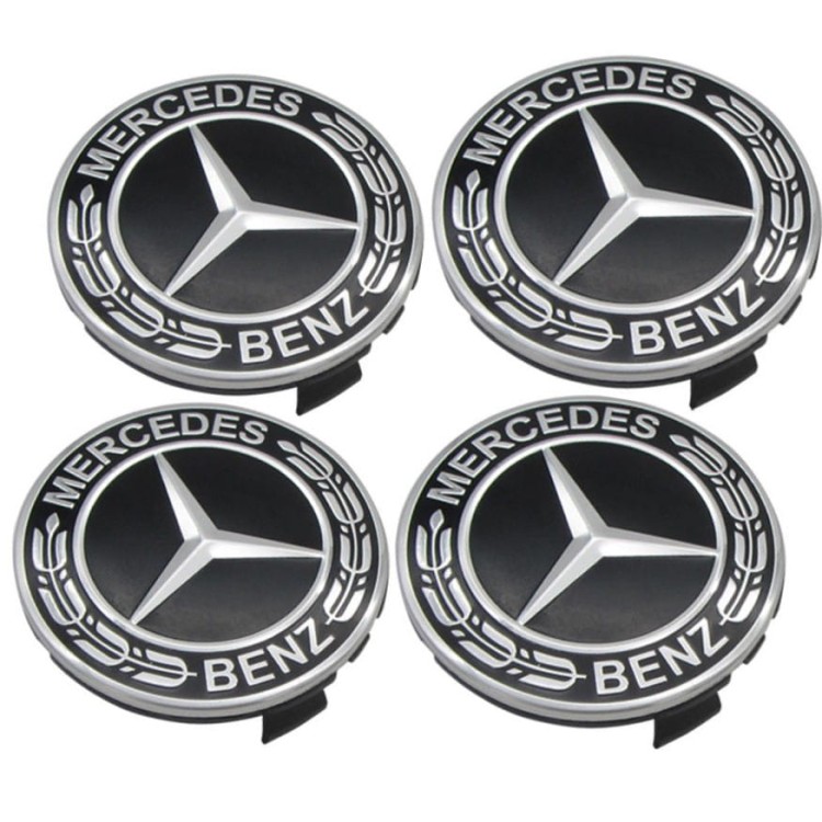 MERCEDES BENZ  DEKIELKI KAPSLE ZNACZKI DO ALUFELG 75MM/70MM 4szt.