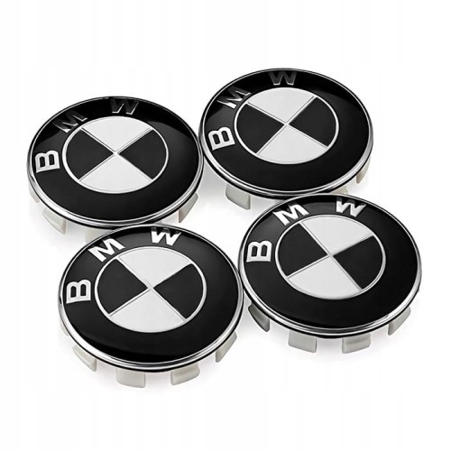 BMW DEKIELKI DEKLE ZNACZKI LOGO DO ALUFELG 68mm/ 64mm KOMPLET
