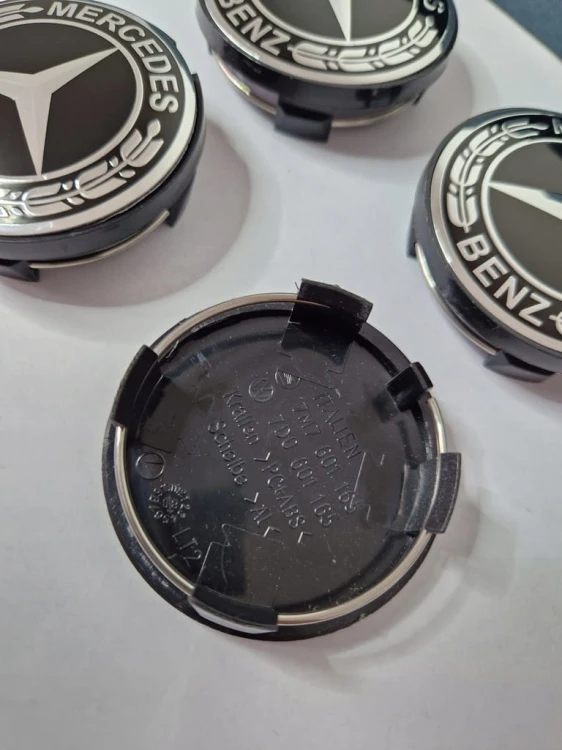 MERCEDES DEKIELKI DEKLE ZNACZKI DO ALUFELG RONAL 63mm/57mm 4szt.