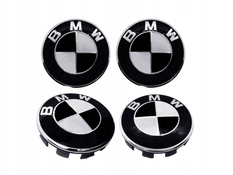 BMW DEKIELKI DEKLE ZNACZKI LOGO DO ALUFELG 68mm/ 64mm KOMPLET