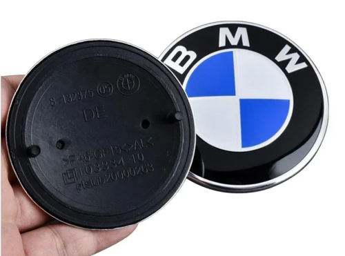 BMW EMBLEMATY 82mm i 74mm KOMPLET NA PRZÓD I TYŁ ZESTAW 2szt NIEBIESKI