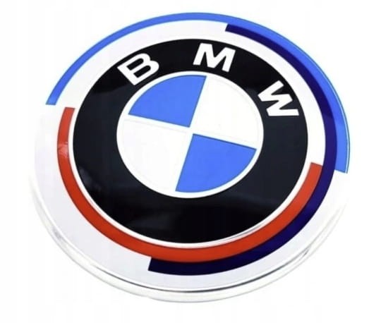 BMW EMBLEMAT 82mm NA MASKE KLAPE ZNACZEK LOGO + TULEJKI E60 E61 E90 E91 E92