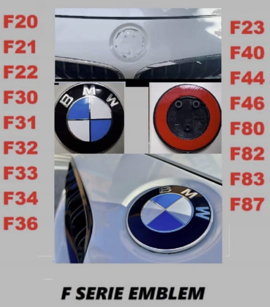 BMW F20 F22 F30 F31 F33 F80 EMBLEMAT ZNACZEK LOGO NAKLEJKA NA MASKĘ 82mm