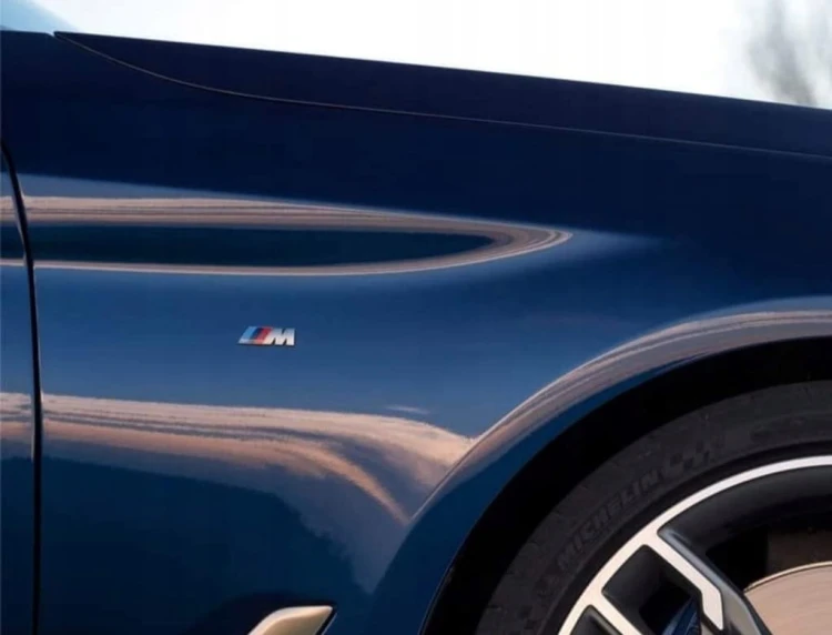 BMW M-POWER MPOWER EMBLEMAT ZNACZEK NAKLEJKA 55mm/20mm NA BŁOTNIKI
