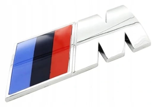 BMW M-POWER MPOWER EMBLEMAT ZNACZEK NAKLEJKA LOGO 75mm/27mm NA KLAPĘ 1szt