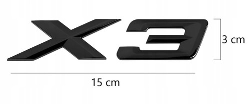 BMW X3 NAPIS EMBLEMAT NAKLEJKA LOGO ZNACZEK NA KLAPĘ TYŁ MATOWY