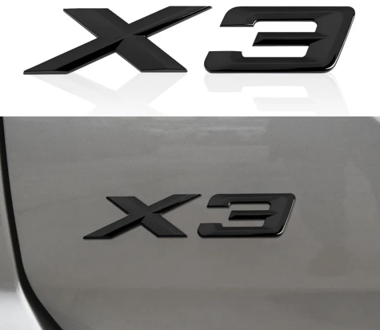 BMW X3 NAPIS EMBLEMAT NAKLEJKA LOGO ZNACZEK NA KLAPĘ TYŁ MATOWY