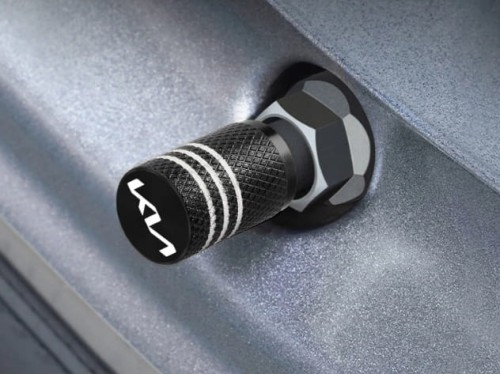 KIA NOWE LOGO NAKRĘTKI ZAWORKI KAPTURKI NA WENTYLE 4szt KOMPLET TUNING