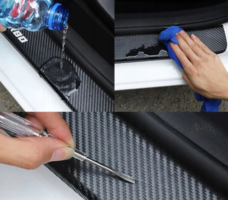 SEAT NAKLEJKI LISTWY NAKŁADKI FOLIA OCHRONNA NA PROGI CARBON