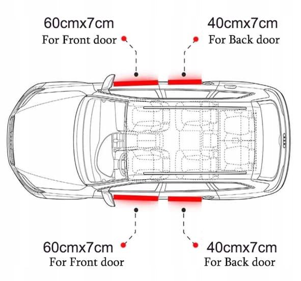 TOYOTA LISTWY NAKLEJKI FOLIA OCHRONNA NA PROGI 4szt.