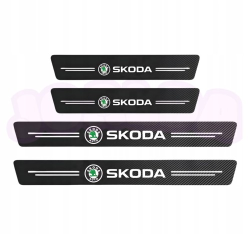 SKODA OCTAVIA FABIA SUPERB YETI NAKLEJKI FOLIA OCHRONNA NA PROGI 4szt.