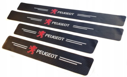 PEUGEOT NAKŁADKI NAKLEJKI FOLIA CHRONNA NA PROGI 4szt.