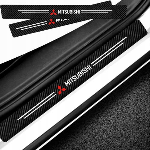 MITSUBISHI NAKLEJKI OCHRONNE LISTWY FOLIA OCHRONNA KARBONOWA NA PROGI 4szt.