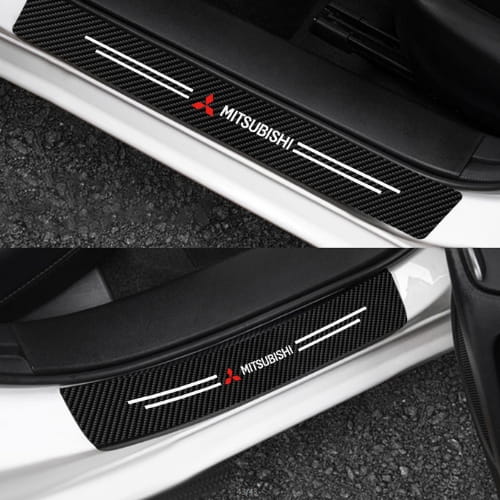 MITSUBISHI NAKLEJKI OCHRONNE LISTWY FOLIA OCHRONNA KARBONOWA NA PROGI 4szt.