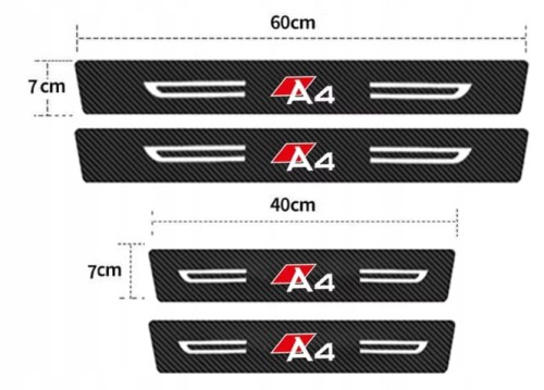 AUDI A4 NAKŁADKI OCHRONNE NAKLEJKI FOLIA NA PROGI CARBON 4szt